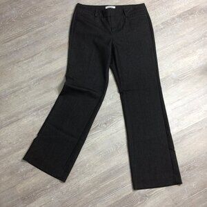 G.H. Bass Pants Wide Leg Dark Gray Stripe Mid Rise Cotton Stretch Size 10